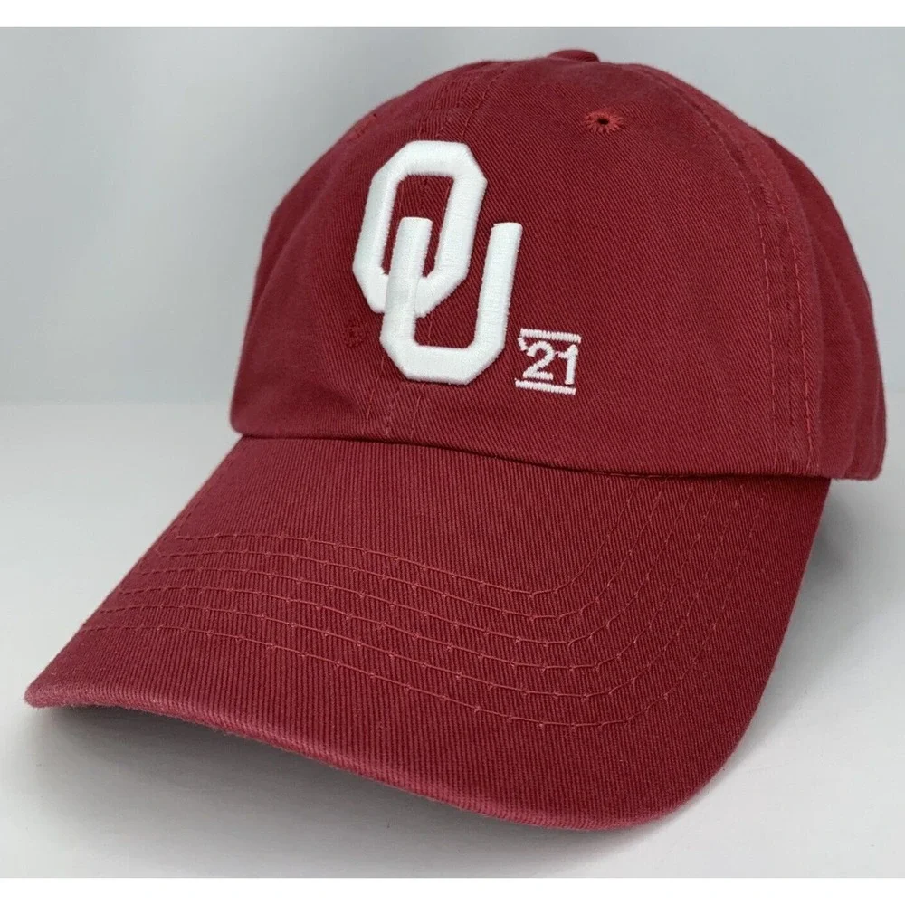 Oklahoma Sooners OU '21 Crimson Hat Adjustable Strapback Baseball Cap Outdoor